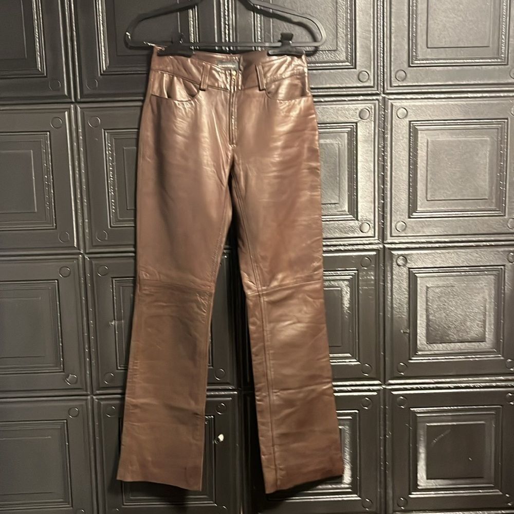 Banana Republic Brown leather pants - Picture 1 of 4